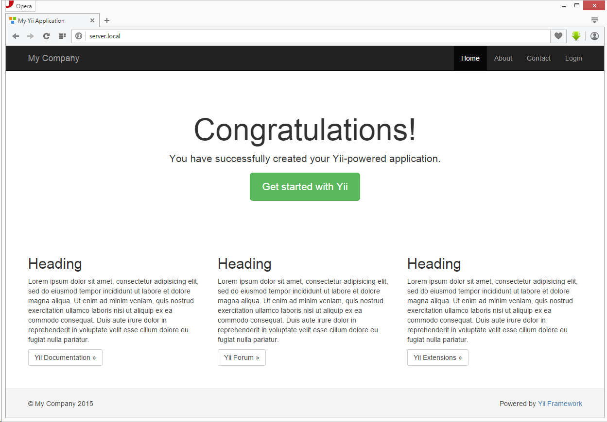 Yii2 angularjs application